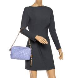 Pre Owned Versace Lilac Leather Embroidered Vanitas Shoulder bag
