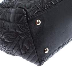 Pre Owned حقيبة فيرساتشي ألتيا  جلد باروكو سوداء