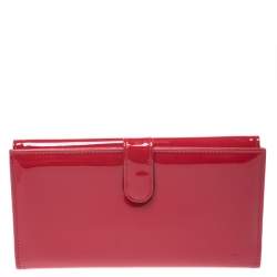 Versace Red Patent Leather Icon Continental Wallet