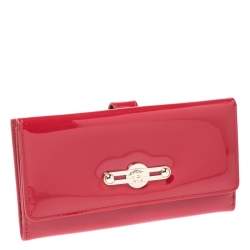 Versace Red Patent Leather Icon Continental Wallet