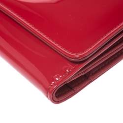 Versace Red Patent Leather Icon Continental Wallet