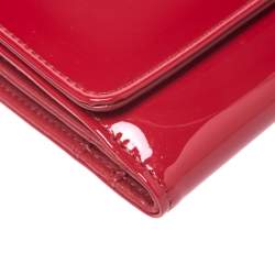Versace Red Patent Leather Icon Continental Wallet