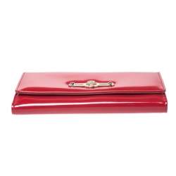 Versace Red Patent Leather Icon Continental Wallet