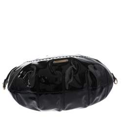 Versace Black Stitches Patent Leather Chain Shoulder Bag