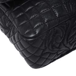 مملوكة مسبقًا حقيبة كتف فيرساتشي "كاليوب فانيتاس" جلد مبطن أسود