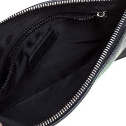 Pre Owned حقيبة صغيرة فيرساتشي حمالة معصم مزينة طباعة موردة جلد أسود