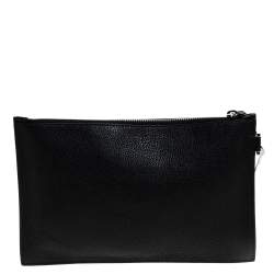 Pre Owned حقيبة صغيرة فيرساتشي حمالة معصم مزينة طباعة موردة جلد أسود