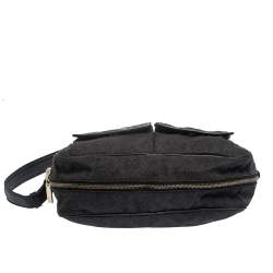 Pre Owned Versace Medusa Print Canvas and Leather Multiple Pocket Shoulder Bag