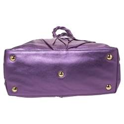 Pre Owned Valentino Purple Leather Woven Couture Satchel 