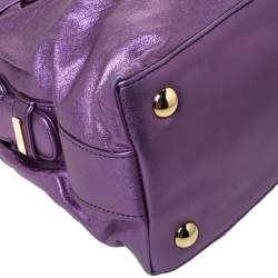 Pre Owned Valentino Purple Leather Woven Couture Satchel 