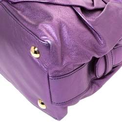 Pre Owned Valentino Purple Leather Woven Couture Satchel 