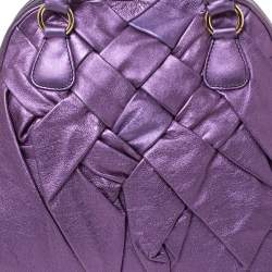 Pre Owned Valentino Purple Leather Woven Couture Satchel 