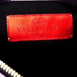 Pre Owned Valentino Purple Leather Woven Couture Satchel 