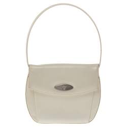 Pre Owned Versace White Patent Leather Shoulder Bag