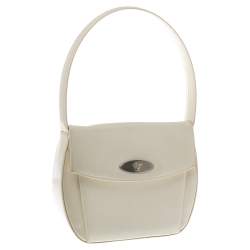 Pre Owned Versace White Patent Leather Shoulder Bag