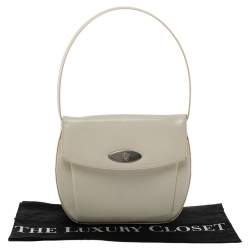 Pre Owned Versace White Patent Leather Shoulder Bag