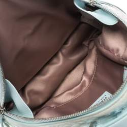 Pre Owned Versace Light Blue Suede and Leather Embellished Sequin Palazzo Medusa Backpack