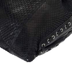 Pre Owned حقيبة فيرساتشي جلد ثعبان أسود