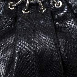 Pre Owned حقيبة فيرساتشي جلد ثعبان أسود