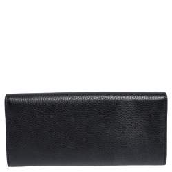 Pre Owned Versace Black Leather Medusa Continental Wallet