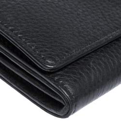Pre Owned Versace Black Leather Medusa Continental Wallet