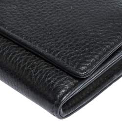 Pre Owned Versace Black Leather Medusa Continental Wallet