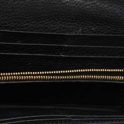 Pre Owned Versace Black Leather Medusa Continental Wallet