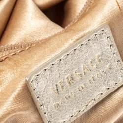 مملوكة مسبقًا حقيبة فيرساتشي مرصعة جلد ونايلون ذهبية/ سوداء