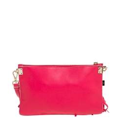 Pre Owned حقيبة كتف فيرساتشي مادوسا شراشيثب جلد وردية زاهية