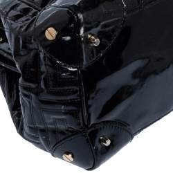 Pre Owned حقيبة فيرساتشي سناب أوت أوف إيت جلد أ سود لامع