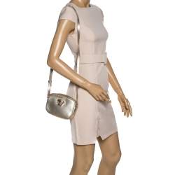 Pre Owned Versace Metallic Gold Leather Palazzo Medusa Camera Crossbody Bag