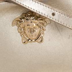 Pre Owned Versace Metallic Gold Leather Palazzo Medusa Camera Crossbody Bag