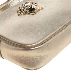 Pre Owned Versace Metallic Gold Leather Palazzo Medusa Camera Crossbody Bag