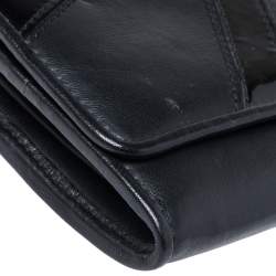 Pre Owned Versace Black Leather and Patent Leather Wallet on Chain