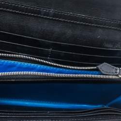 Pre Owned Versace Black Leather and Patent Leather Wallet on Chain