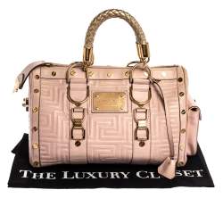 Pre Owned حقيبة يد فرساتشي سناب أوت اوف ايت جلد لامع مبطنة سوداء