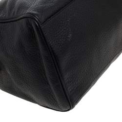 Pre Owned Versace Black Leather Medusa Boston Bag