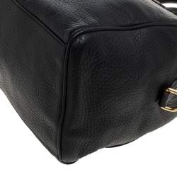 Pre Owned Versace Black Leather Medusa Boston Bag