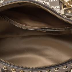 مملوكة مسبقًا Versace Beige/Metallic Fabric and Leather Snap Out Of It Satchel