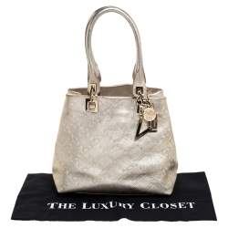 Pre Owned Versace Metallic Gold Leather Tote