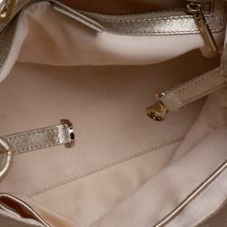 Pre Owned Versace Metallic Gold Leather Tote