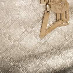 Pre Owned Versace Metallic Gold Leather Tote