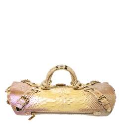 Versace Tricolor Glazed Python Canyon Top Handle Bag