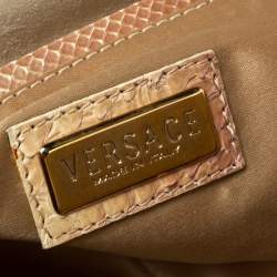 Versace Tricolor Glazed Python Canyon Top Handle Bag