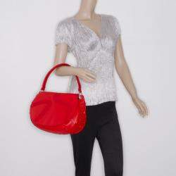 Pre Owned Versace Red Rounded Flap Shoulder Bag