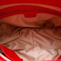 Pre Owned Versace Red Rounded Flap Shoulder Bag