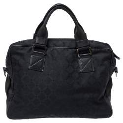 Pre Owned Versace Black Monogram Canvas and Leather Laptop Bag