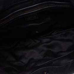 Pre Owned Versace Black Eel Skin, Suede and Patent Leather Satchel