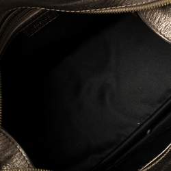 مملوكة مسبقًا Versace Metallic Olive Green Signature Patent and Leather Chain Detail Satchel