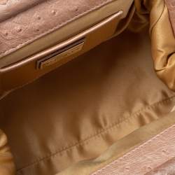 Versace Peach Ostrich Frame Satchel